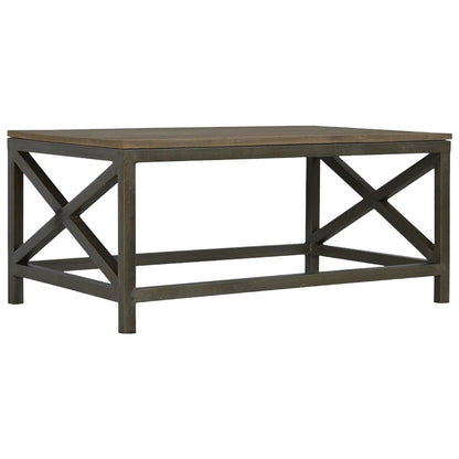 Industrial Cross Base Oatmeal Coffee Table