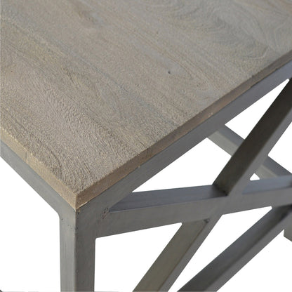 Industrial Cross Base Oatmeal Coffee Table