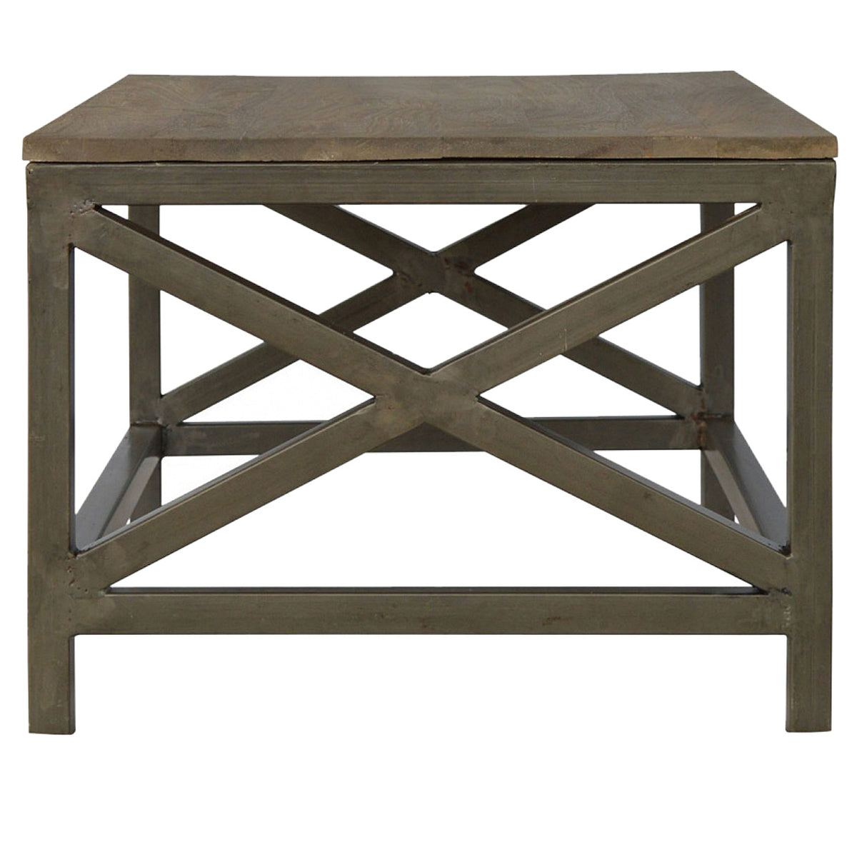 Industrial Cross Base Oatmeal Coffee Table