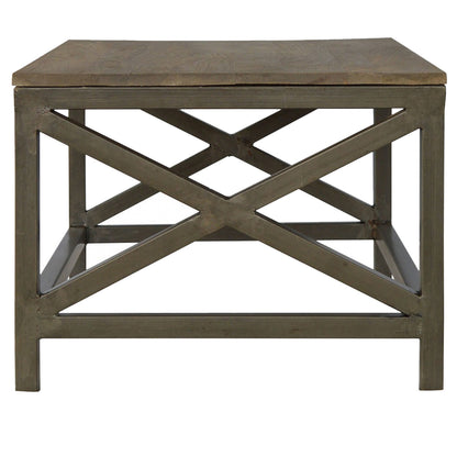 Industrial Cross Base Oatmeal Coffee Table