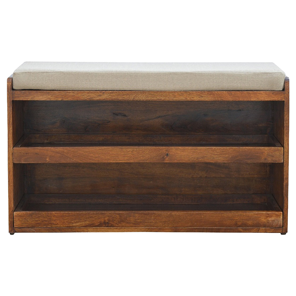 Nordic Linen Upholstered Timber Shoe Bench