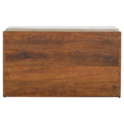 Nordic Linen Upholstered Timber Shoe Bench