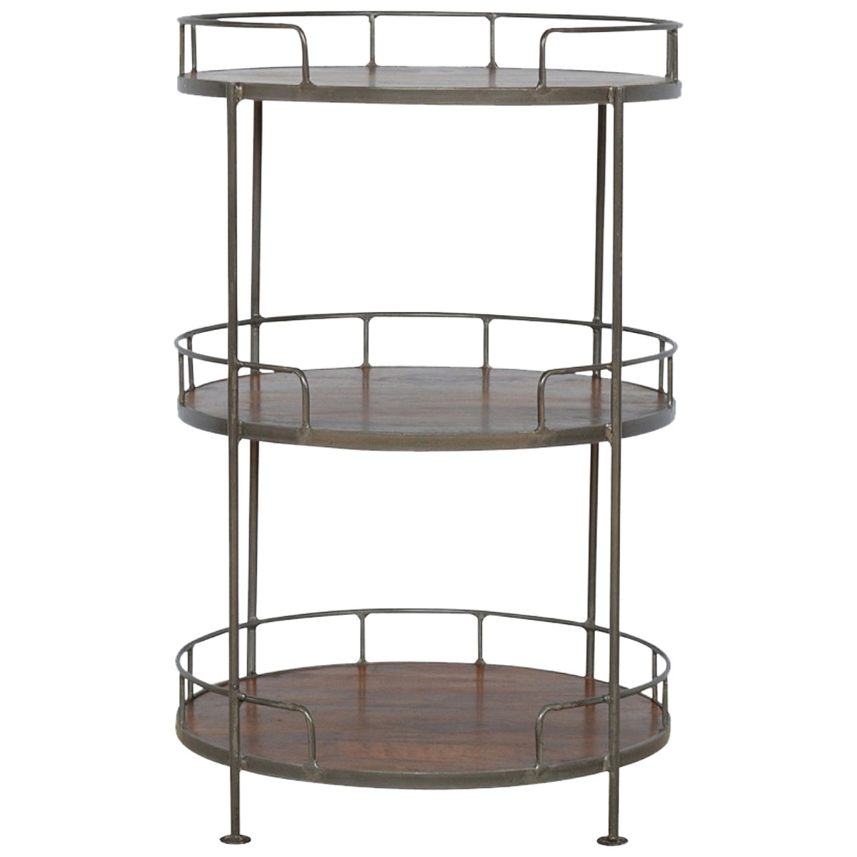 Industrial Circular 3 Tier Butler Tray Table