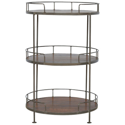 Industrial Circular 3 Tier Butler Tray Table