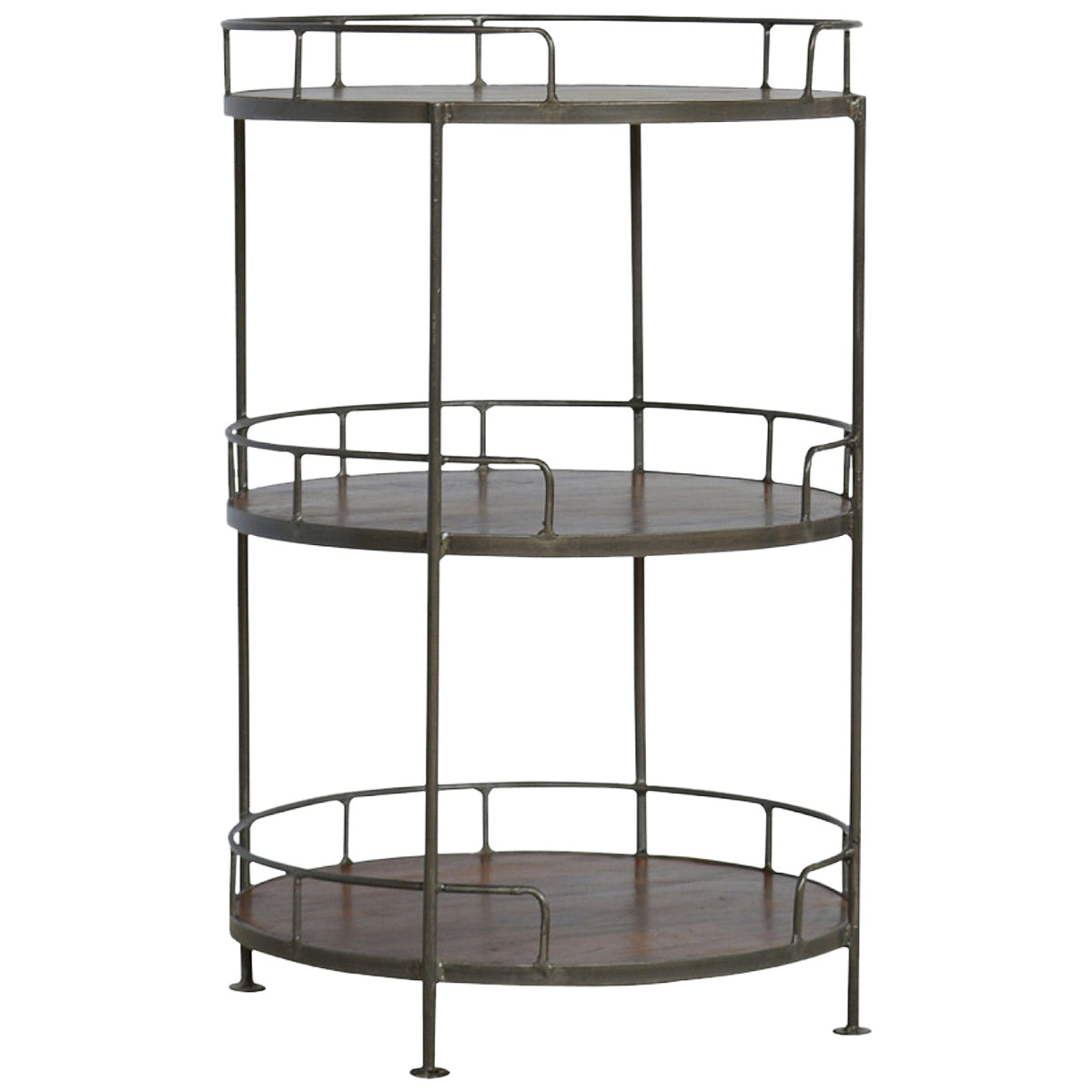 Industrial Circular 3 Tier Butler Tray Table