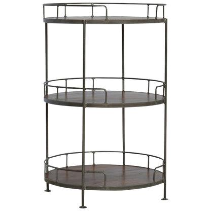 Industrial Circular 3 Tier Butler Tray Table