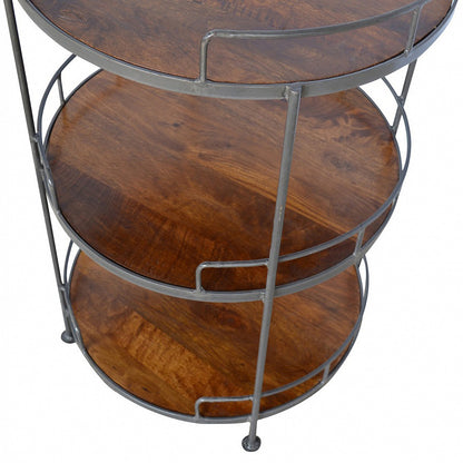 Industrial Circular 3 Tier Butler Tray Table