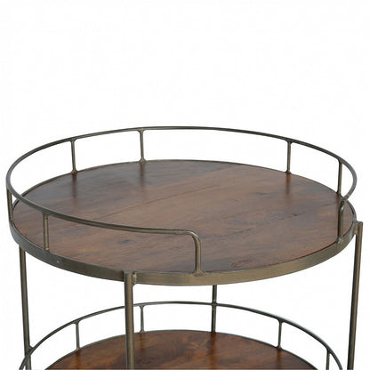 Industrial Circular 3 Tier Butler Tray Table
