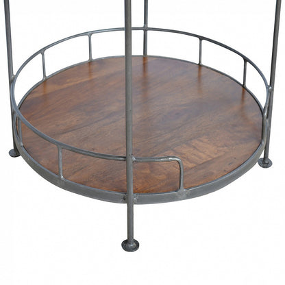 Industrial Circular 3 Tier Butler Tray Table