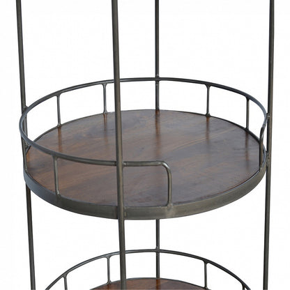 Industrial Circular 3 Tier Butler Tray Table