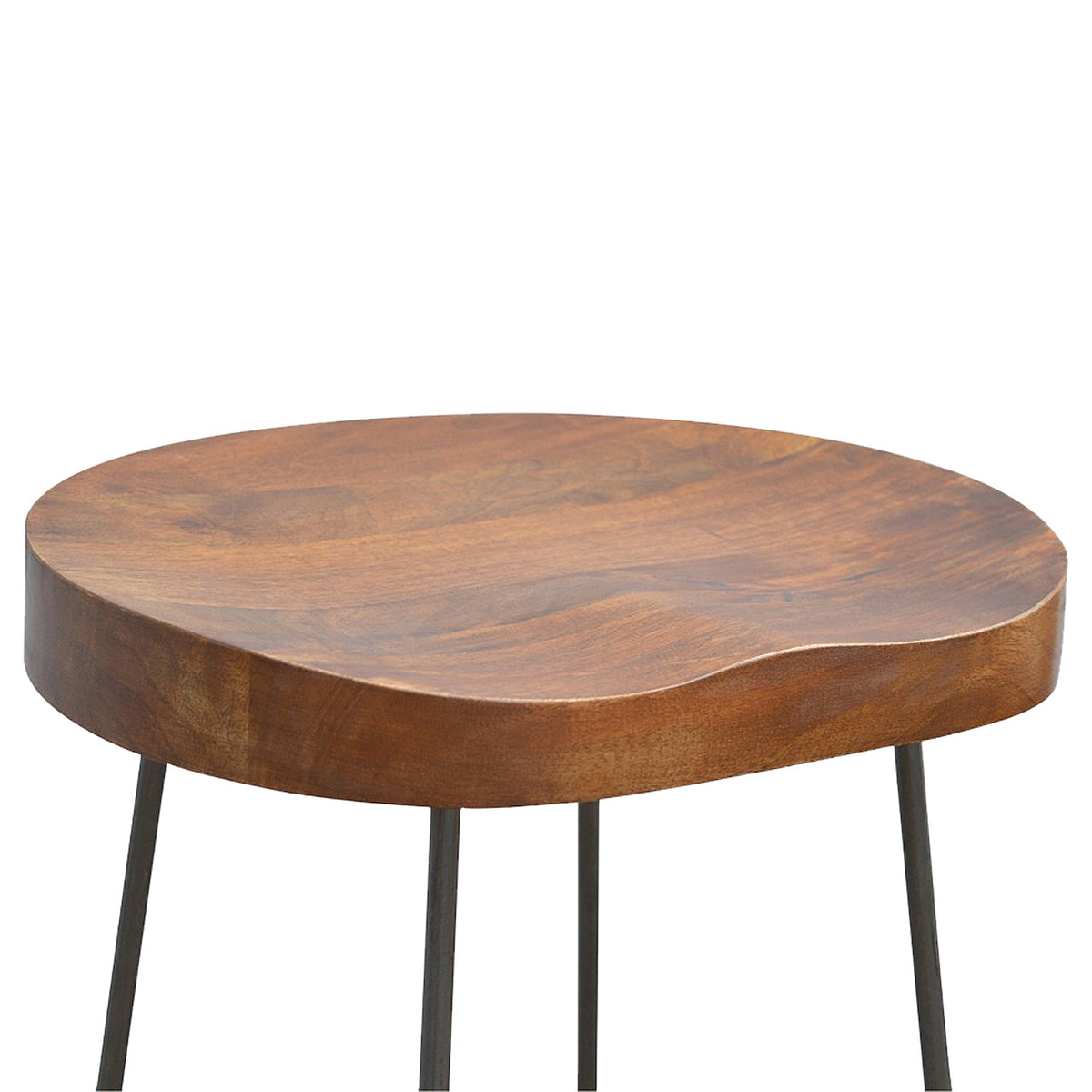 Industrial Chunky Oak Toned Solid Bar Stool