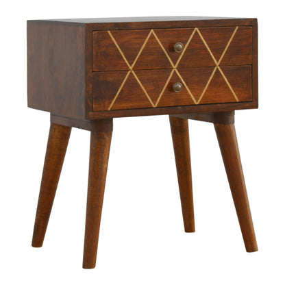 Chestnut Ridge Geo Brass Inlay 2 Nightstand