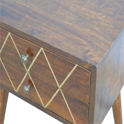 Chestnut Ridge Geo Brass Inlay 2 Nightstand