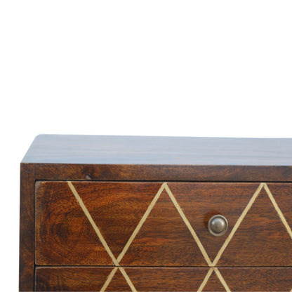 Chestnut Ridge Geo Brass Inlay 2 Nightstand