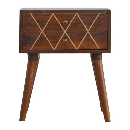 Chestnut Ridge Geo Brass Inlay 2 Nightstand