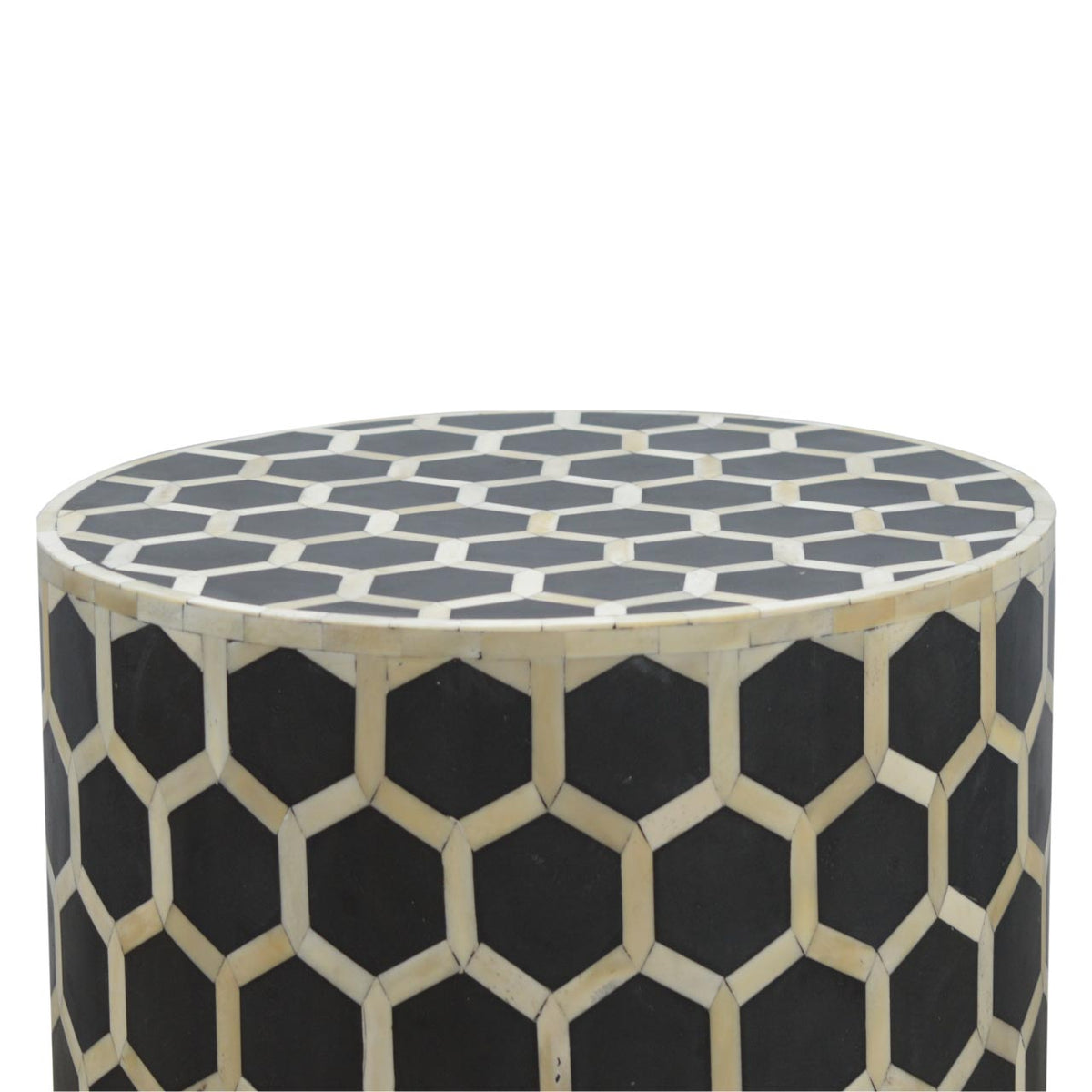 Marfa Bone Inlay Pattern Accent End Table