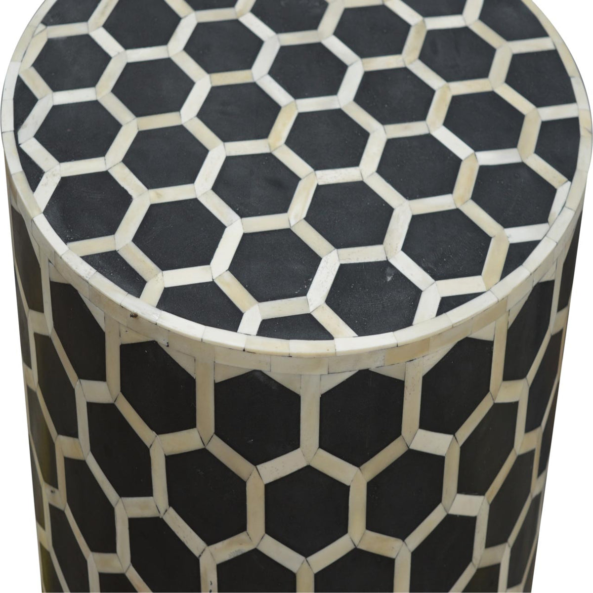 Marfa Bone Inlay Pattern Accent End Table
