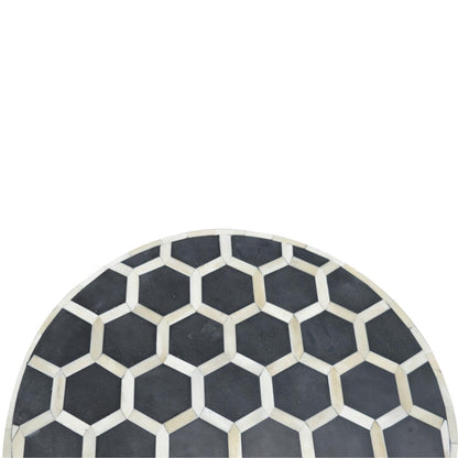 Marfa Bone Inlay Pattern Accent End Table
