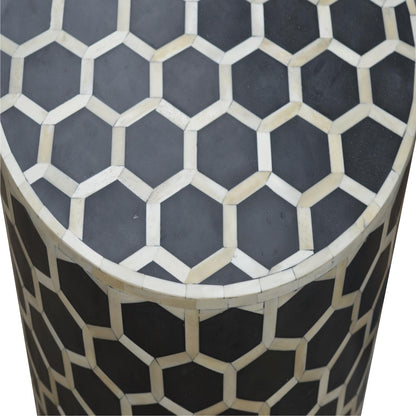 Marfa Bone Inlay Pattern Accent End Table