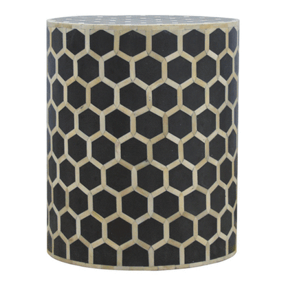 Marfa Bone Inlay Pattern Accent End Table