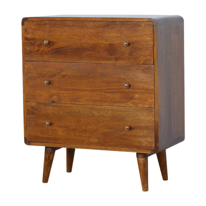 Big Sur Curved Chestnut 3 Drawer Chest