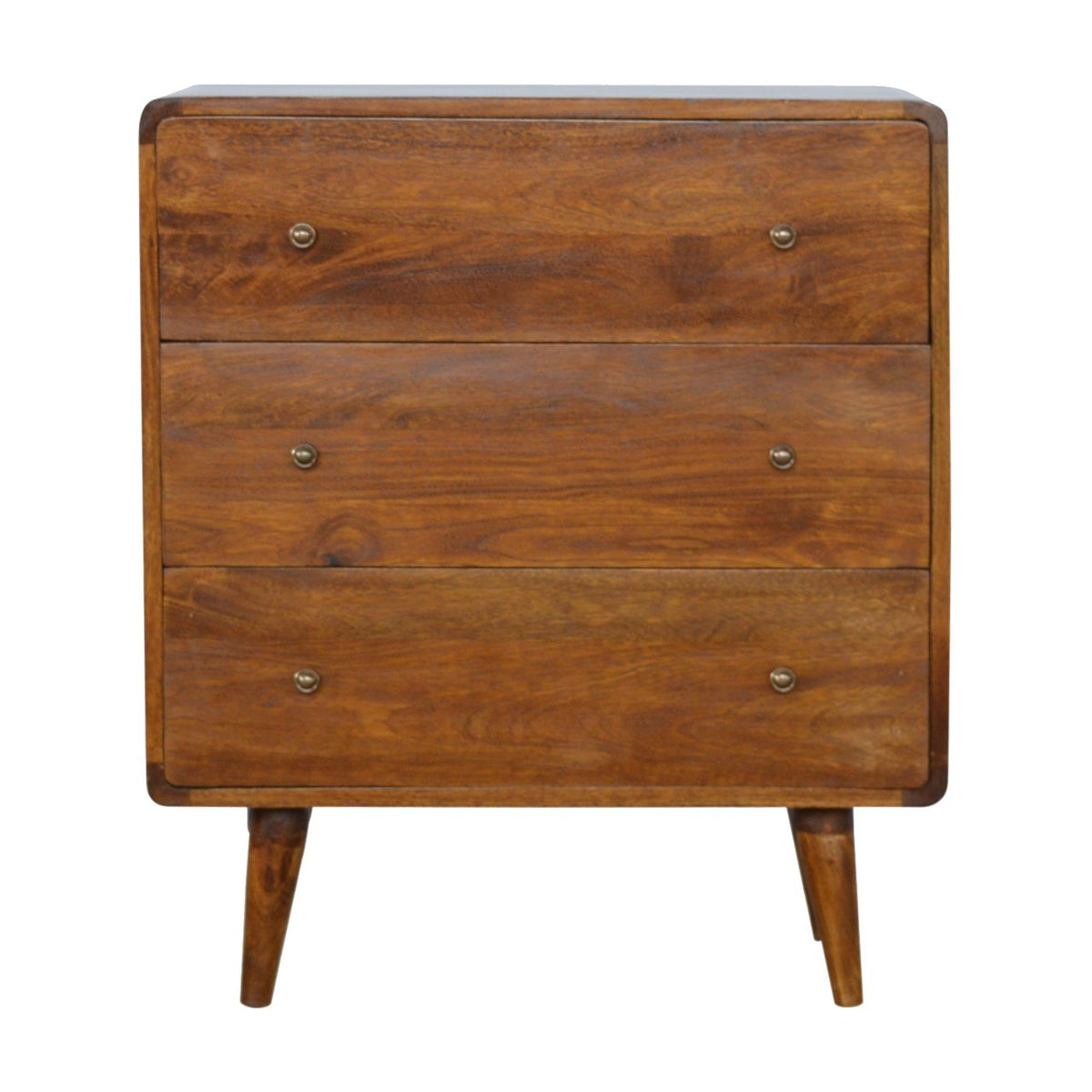 Big Sur Curved Chestnut 3 Drawer Chest