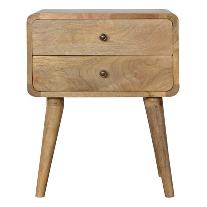 Big Sur Curved 2 Drawer Oak Nightstand