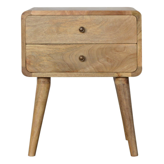 Big Sur Curved 2 Drawer Oak Nightstand