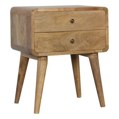 Big Sur Curved 2 Drawer Oak Nightstand