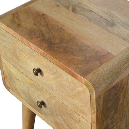 Big Sur Curved 2 Drawer Oak Nightstand