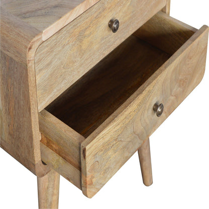 Big Sur Curved 2 Drawer Oak Nightstand