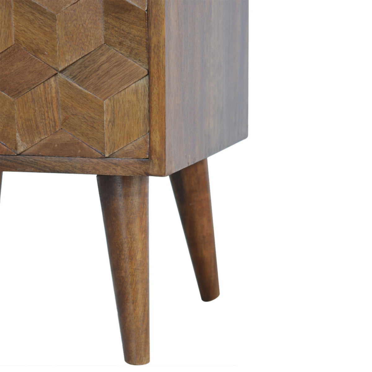 Chestnut Ridge 2 Drawer Cube Carved Bedside