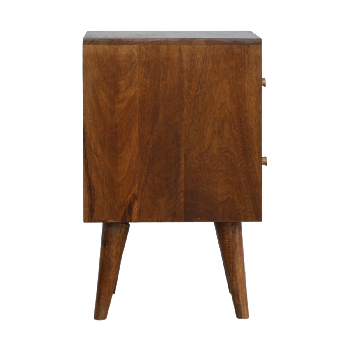 Chestnut Ridge 2 Drawer Cube Carved Bedside