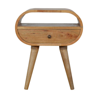Nordic Round 1 Drawer Open Slot Nightstand