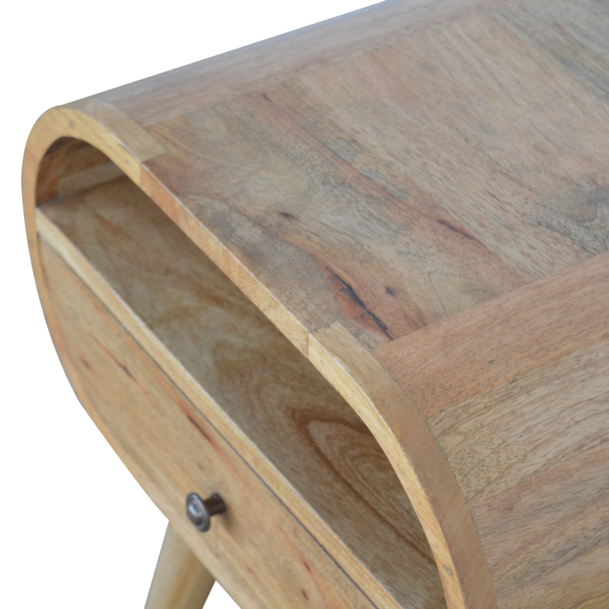 Nordic Round 1 Drawer Open Slot Nightstand