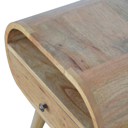 Nordic Round 1 Drawer Open Slot Nightstand