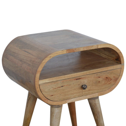 Nordic Round 1 Drawer Open Slot Nightstand