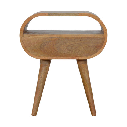 Nordic Round 1 Drawer Open Slot Nightstand