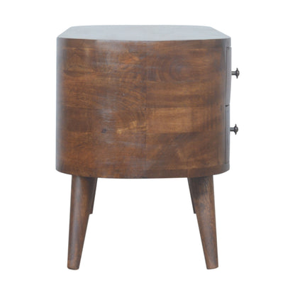 Chestnut Ridge 4 Drawer Rounded TV Console