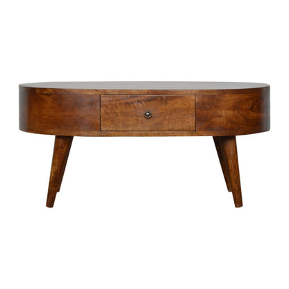 Chestnut Ridge 2 Drawer Rounded Coffee Table
