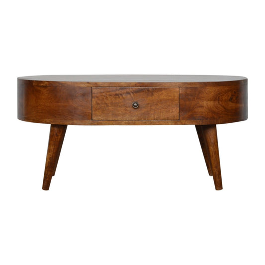 Chestnut Ridge 2 Drawer Rounded Coffee Table