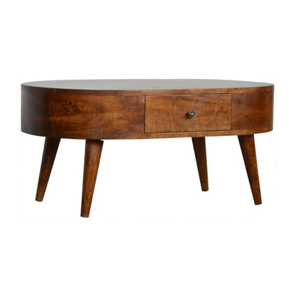 Chestnut Ridge 2 Drawer Rounded Coffee Table